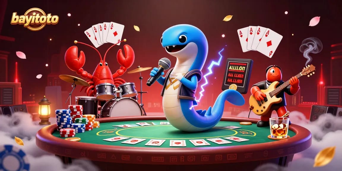 Engage with bayitoto's vibrant underwater casino scene featuring an electric eel DJ.