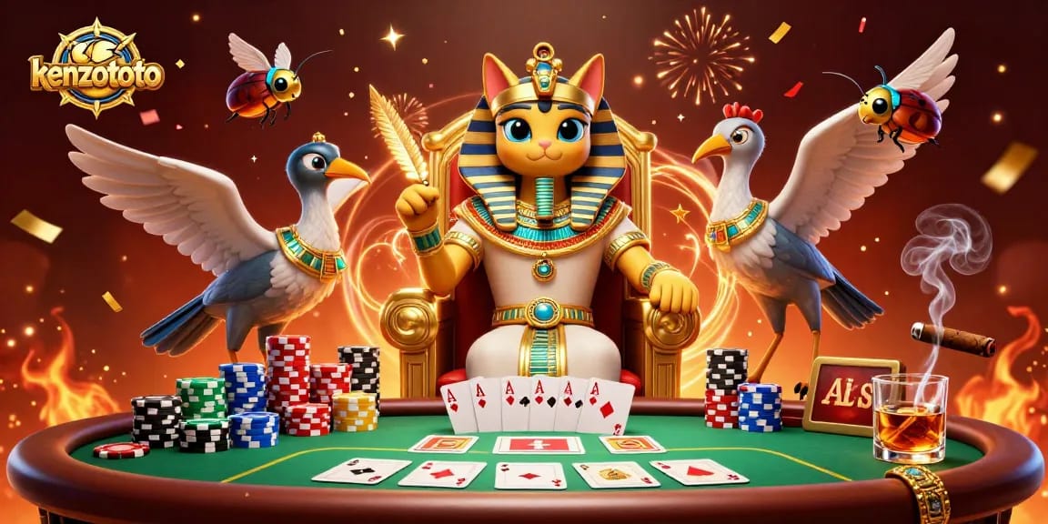 Kenzototo invites players to experience exciting slot games with high RTP and big wins, caught in a vibrant casino atmosphere.