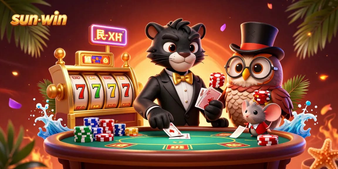 Experience winning excitement at sun-win with elegant characters and vibrant casino elements.