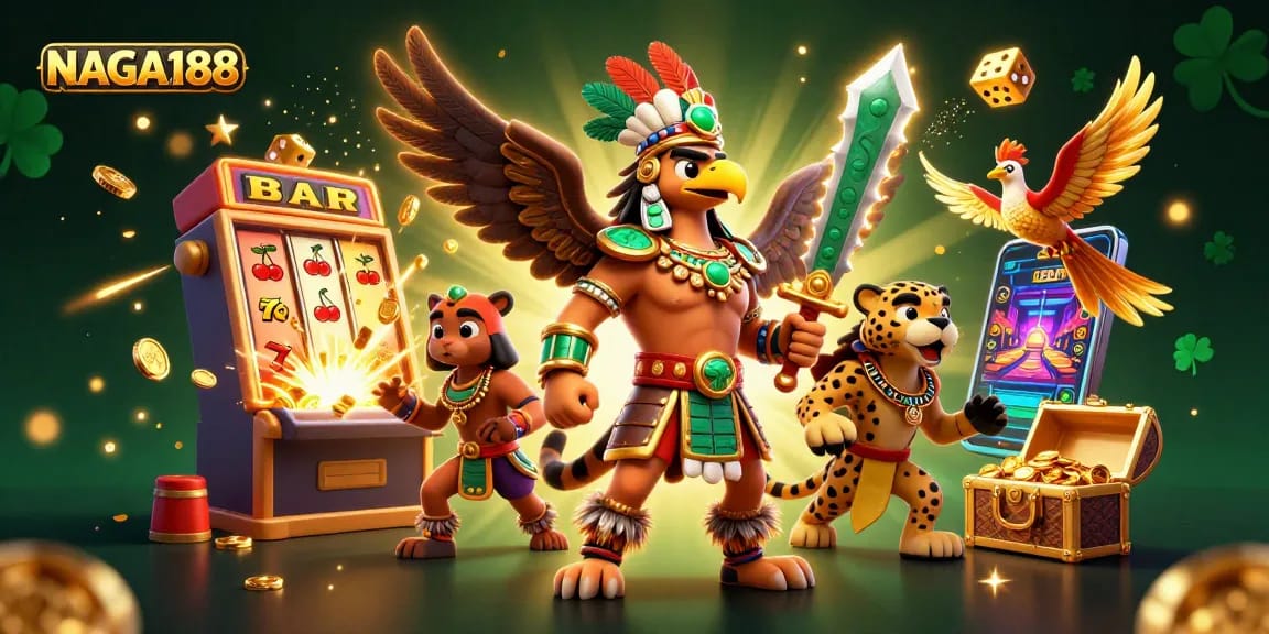 NAGA188 menghadirkan pengalaman taruhan seru dengan karakter prajurit Aztec dan mesin slot yang berlimpah koin