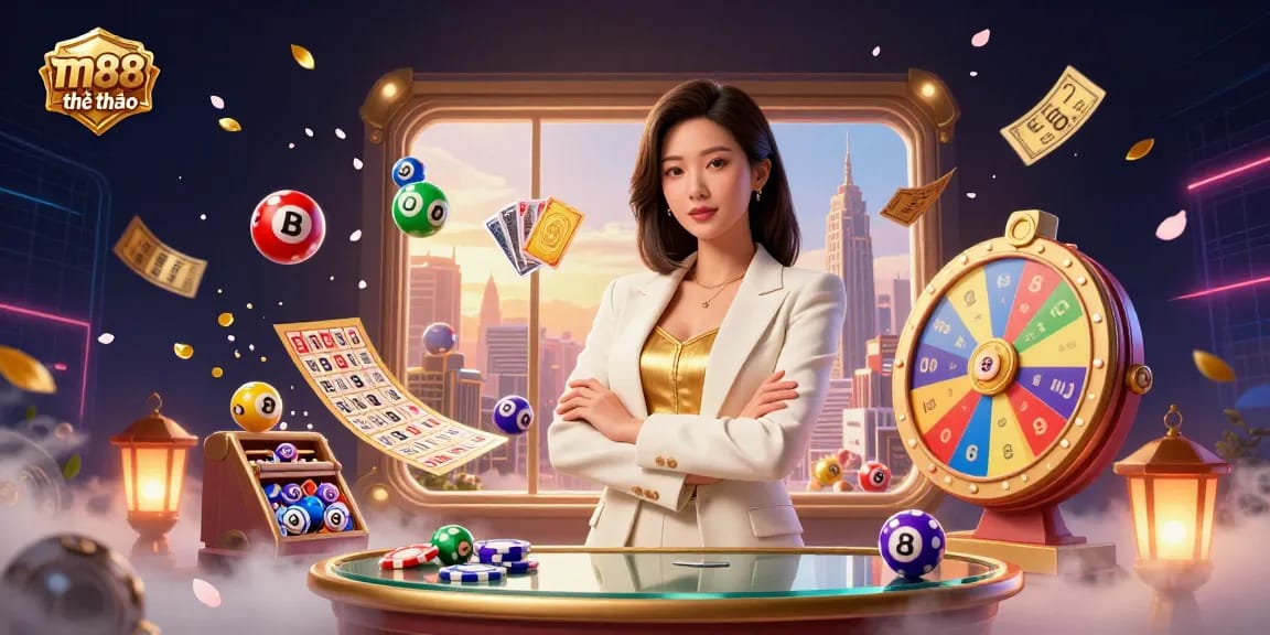 Xem m88 thể thao trong hành động với một nữ doanh nhân mạnh mẽ thể hiện kỹ năng của cô trong môi trường casino đầy thú vị.