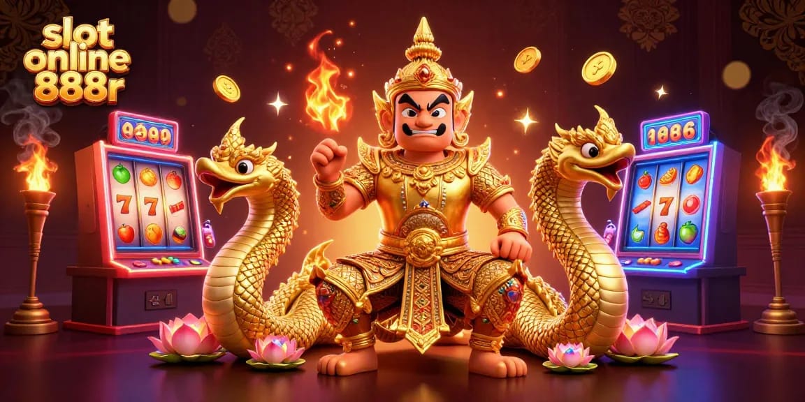 Spin jackpots with slot online 888r while enjoying a vibrant casino-themed illustration.