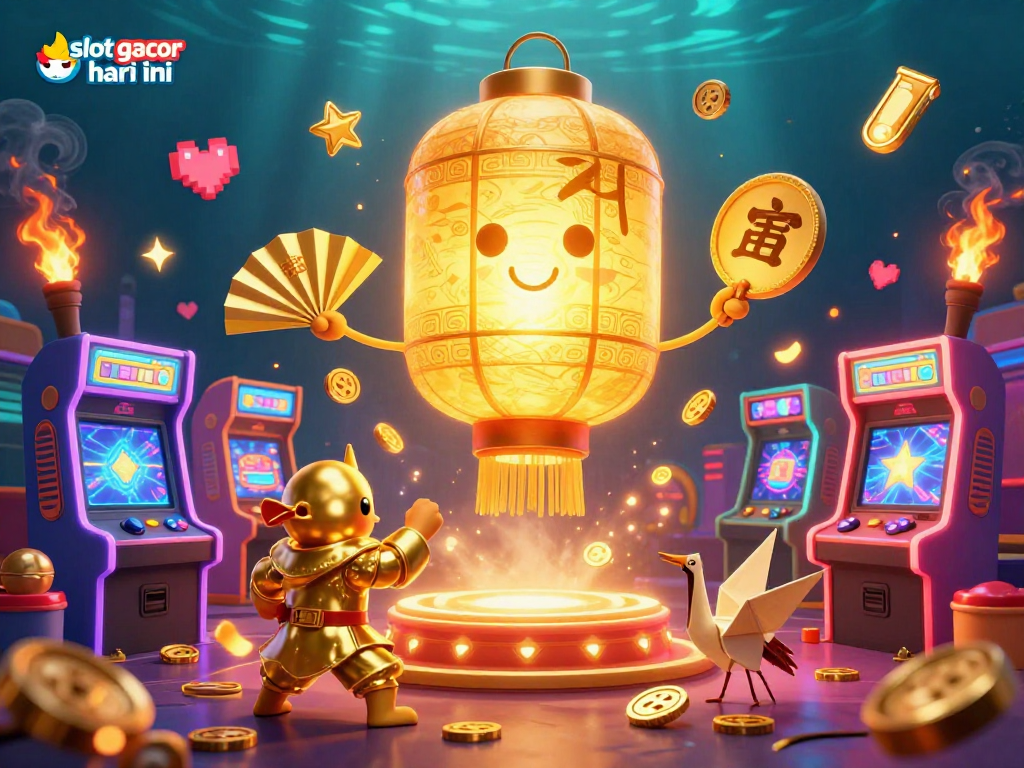 Experience thrilling jackpots with slot gacor hari ini amidst vibrant casino graphics and golden symbols.