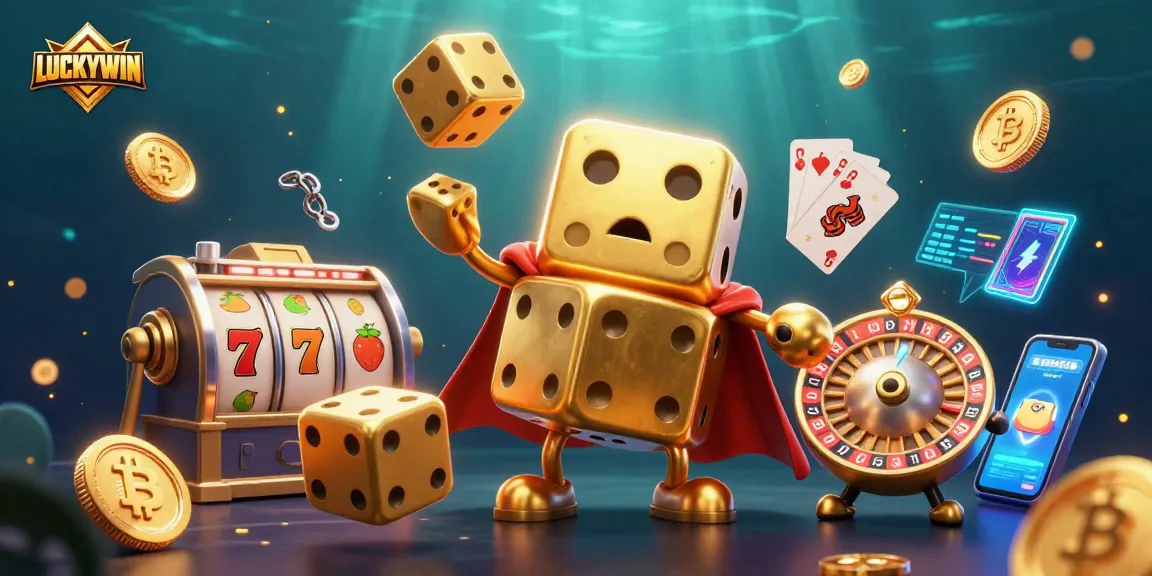 LUCKYWIN showcases an engaging jackpot scene with lively characters and casino elements.
