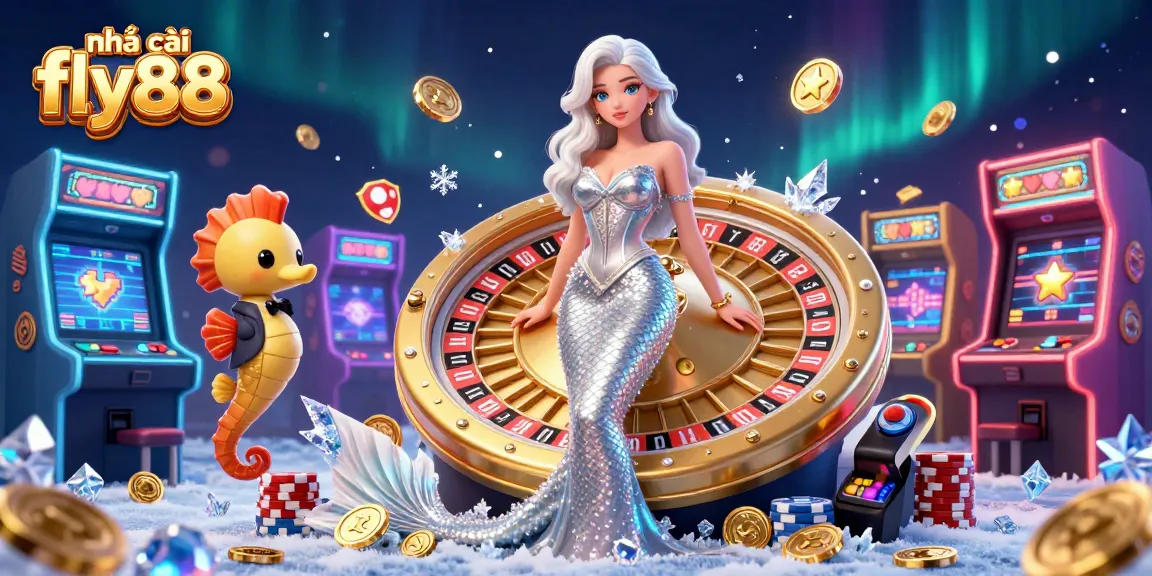 Experience thrilling action at nhà cái fly88 with a vibrant digital casino scene featuring roulette, chips, and gamified elements.