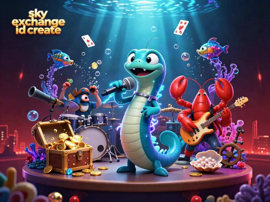 Engage in dynamic betting with the vibrant sky exchange id create casino scene, featuring animated characters and game elements.