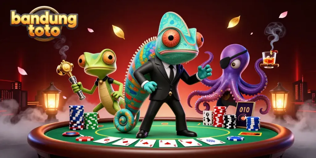 Engage in thrilling gameplay with bandung toto at a vibrant poker scene featuring colorful casino elements.
