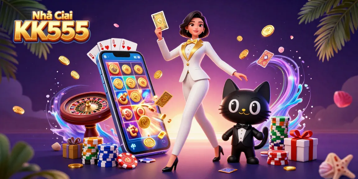 Experience excitement at Nhà cái KK555 with our vibrant casino scene, featuring charming characters and thrilling games.