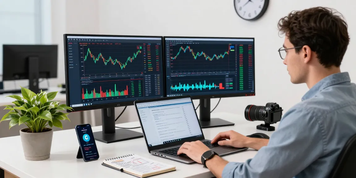 BitMEX отзывы: трейдер анализирует графики и стратегии в современном офисе