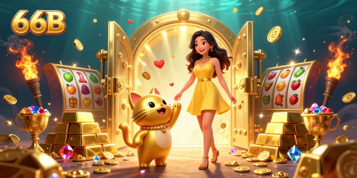 Experience thrilling gameplay at 66B, featuring vibrant 3D characters and rich casino elements.