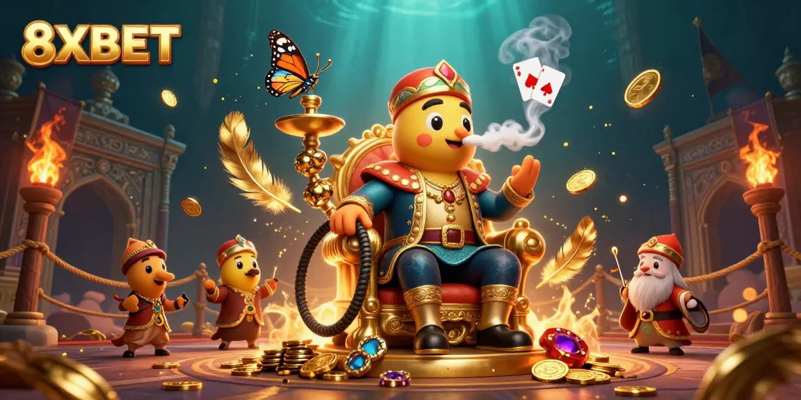 Experience thrilling gameplay at 8XBET with vibrant 3D illustrations and captivating casino elements.