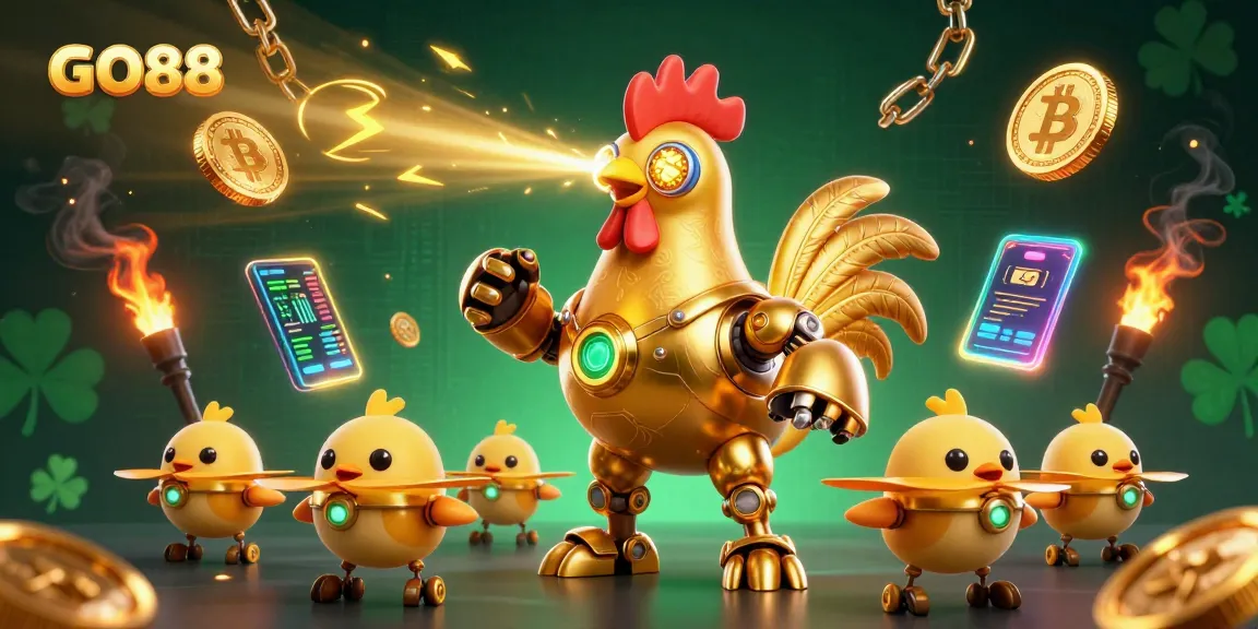 Experience exciting gaming action at GO88 with vibrant visuals and casino elements.
