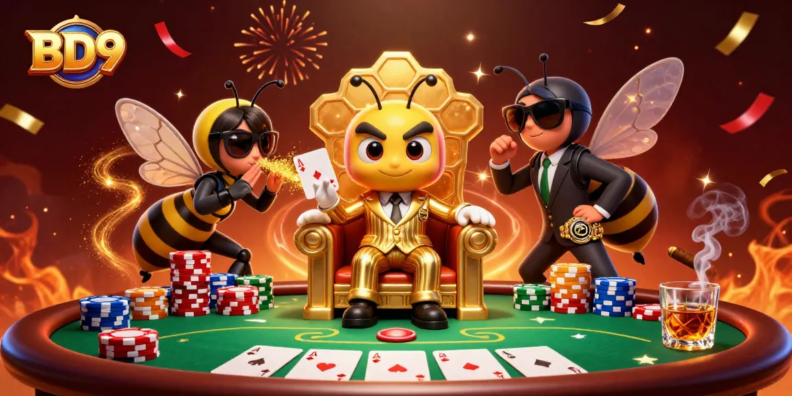 BD9 mob boss orchestrates a thrilling poker game with wasp bodyguards and butterfly informant, capturing the excitement of gambling.