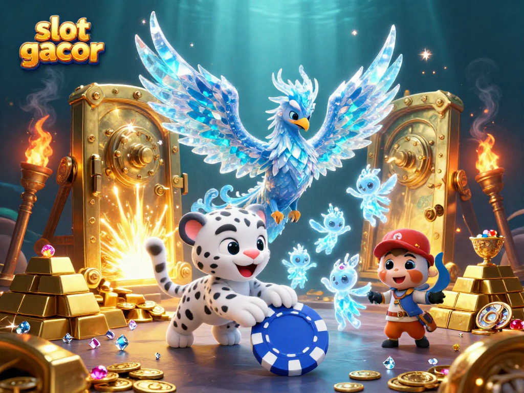 Experience slot gacor with dynamic character interplay and vibrant gambling elements in a captivating 3D scene.