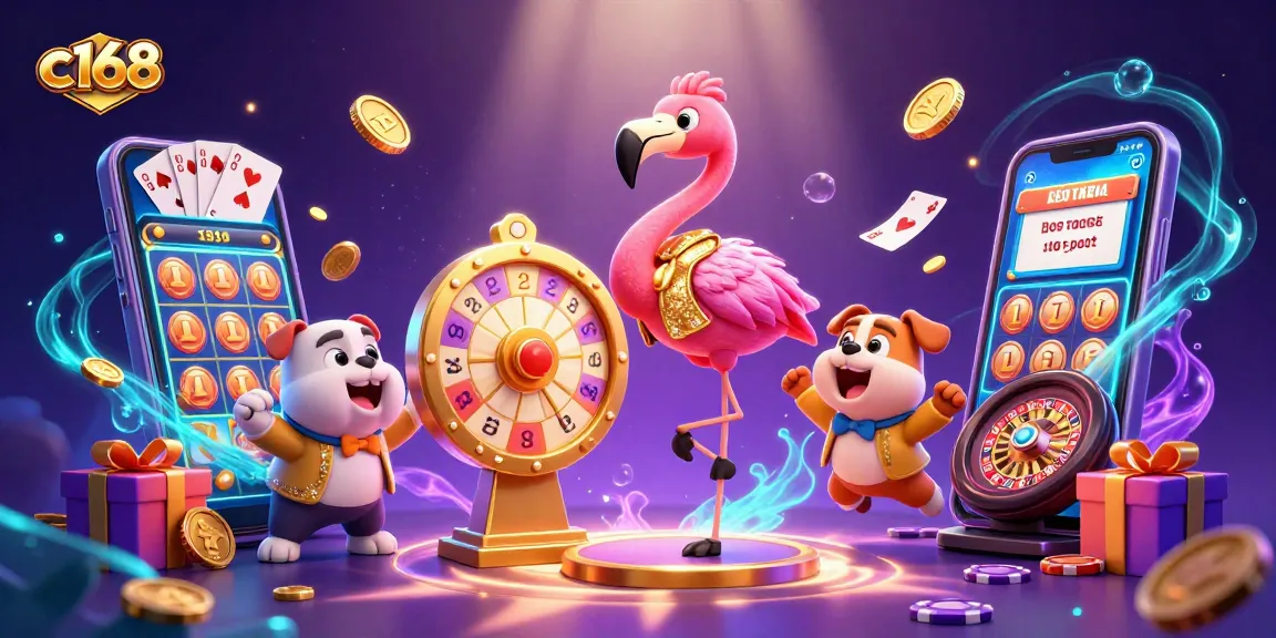 Spin the giant prize wheel at c168 with exciting casino elements and glamorous characters.