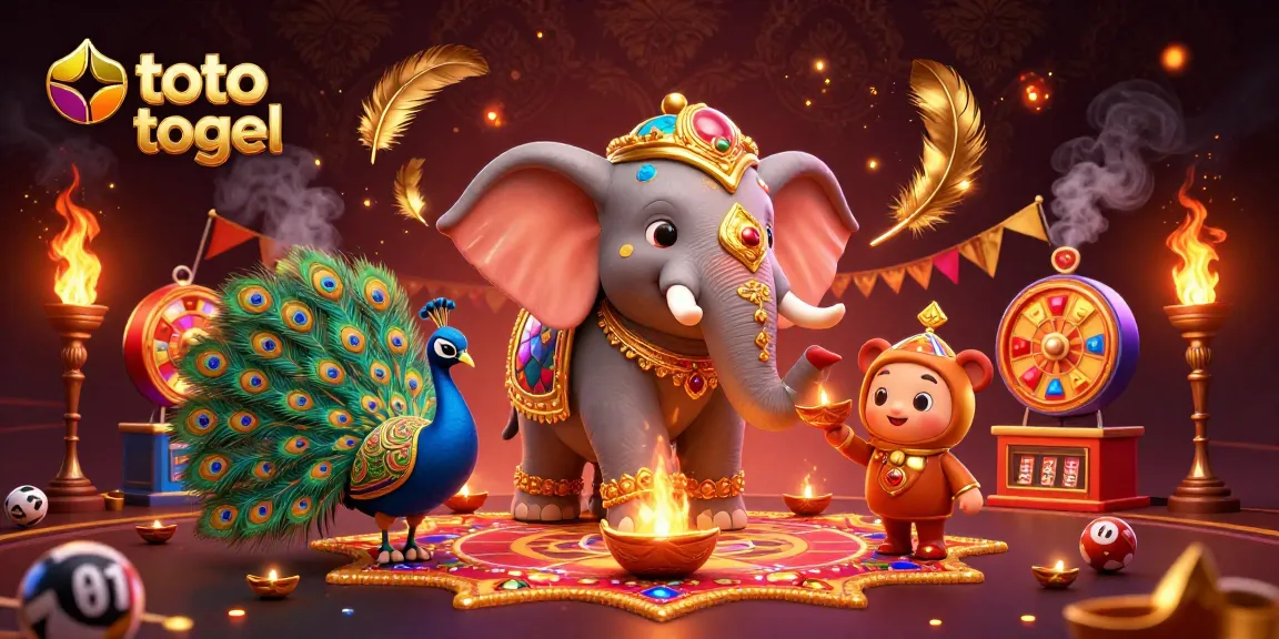Engage in toto togel with vibrant lottery elements and 3D cartoon figures emphasizing excitement and fun.