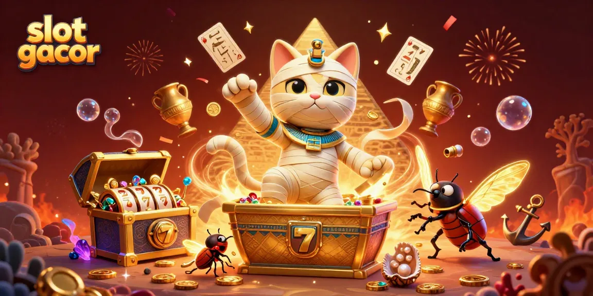 Mengguncang slot gacor dengan kucing mummy 3D dan elemen kasino berkilauan, menang besar sekarang!