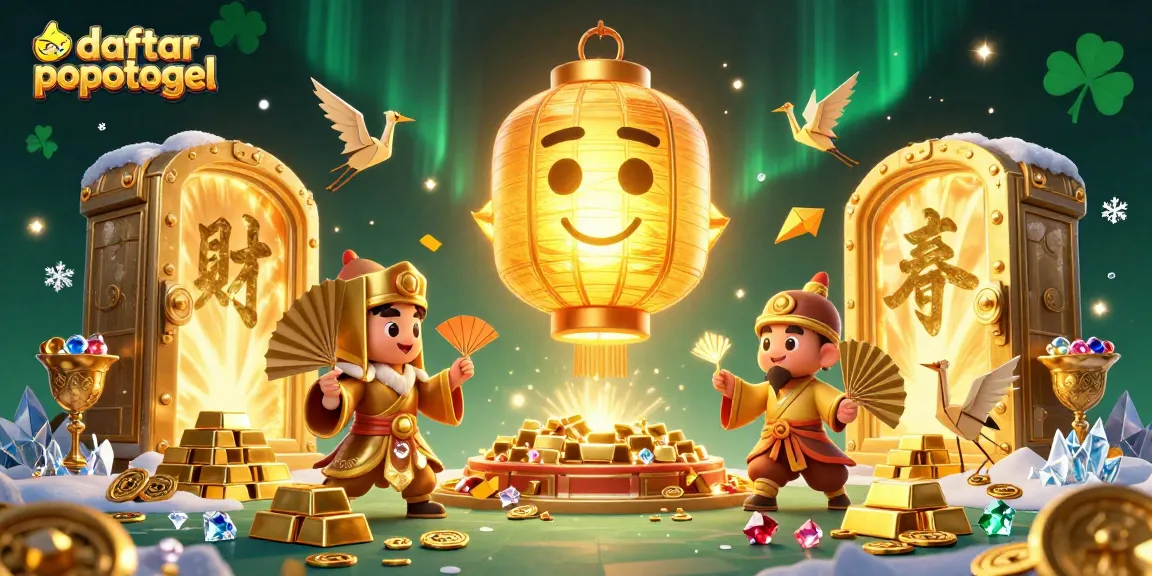 Spin to win at daftar popotogel with vibrant casino-themed 3D illustration featuring lucky symbols.