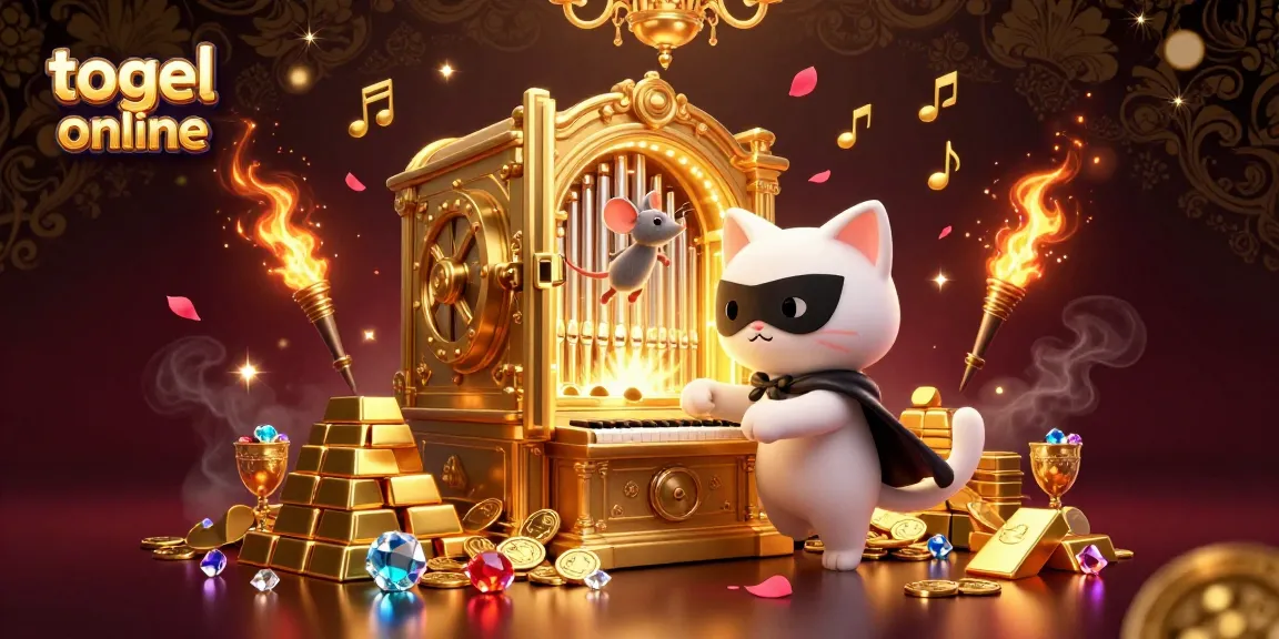 Experience thrilling togel online action with an ultra-detailed casino illustration featuring a whimsical phantom and treasures surrounding dynamic gameplay.