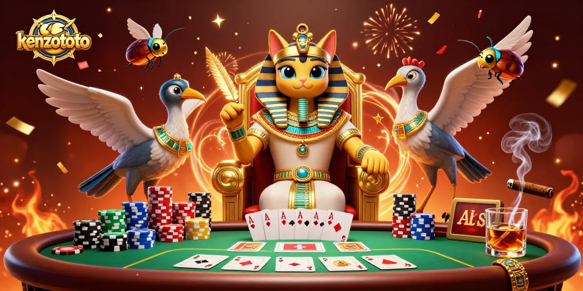 Kenzototo invites players to experience exciting slot games with high RTP and big wins, caught in a vibrant casino atmosphere.