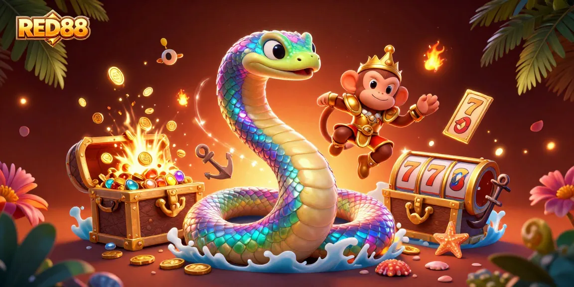 Spin and win at RED88 with vibrant 3D scene filled with playful characters and exciting gaming elements!