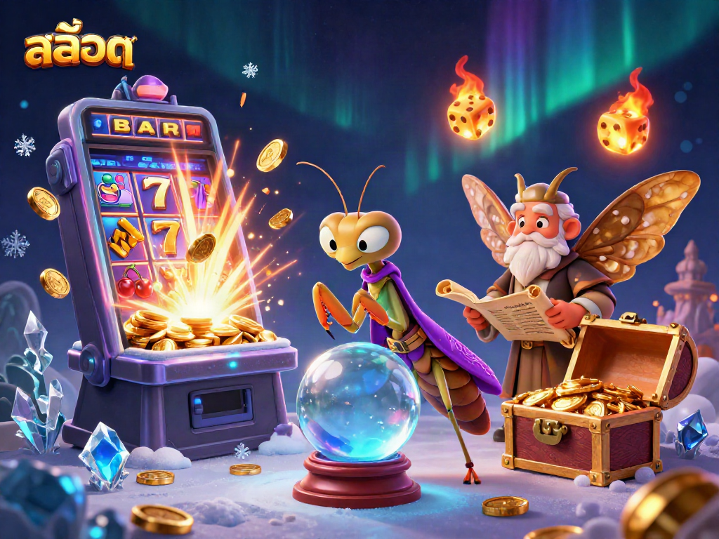 Play exciting สล็อต games illustrated with vibrant characters and dynamic casino elements.