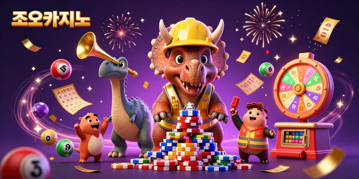 Experience the excitement of 조이카지노 with a vibrant and festive scene celebrating casino fun and wins.