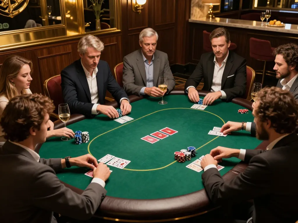 du88 poker players enjoying a high-stakes game in a luxury club setting