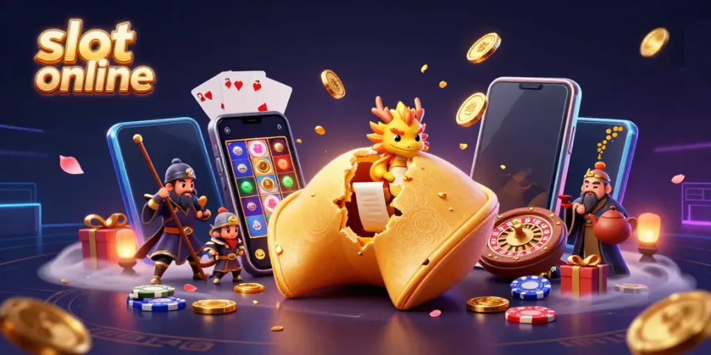 Para pemain slot online bersenang-senang dalam suasana meriah dan penuh keberuntungan dengan berbagai simbol permainan