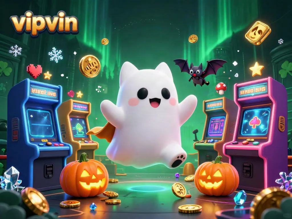 Experience thrilling wins with the vipvin ghost cat and vampire bat in a haunted casino.