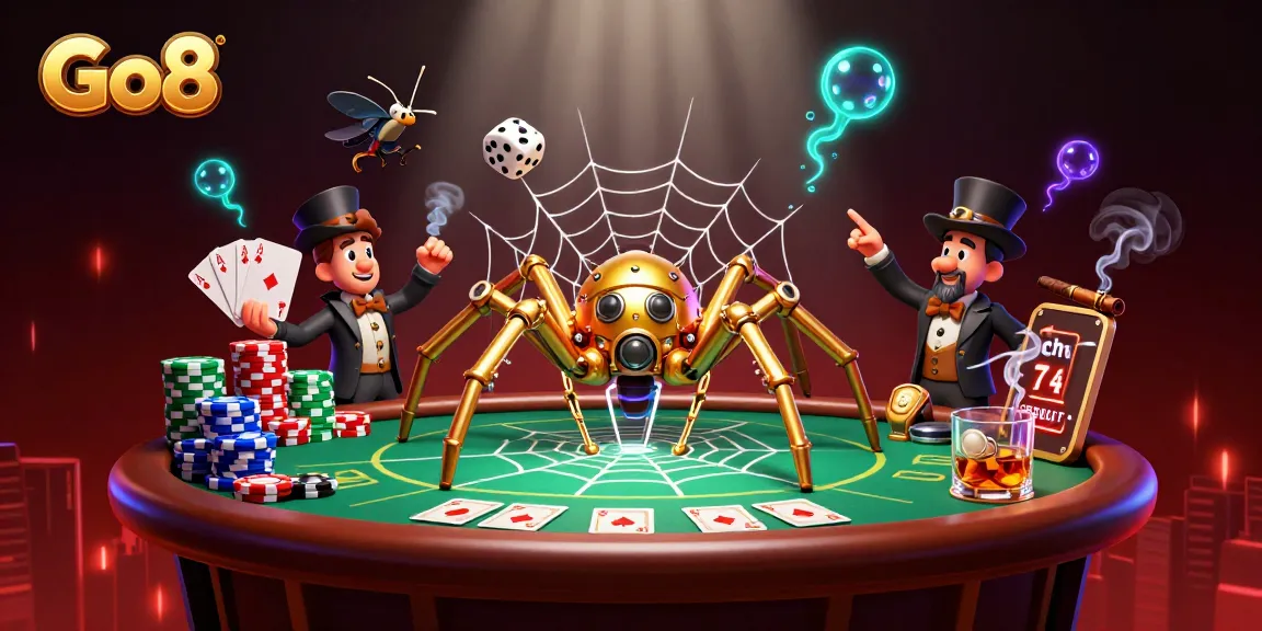 Engage with Go8’s thrilling gambling adventure featuring dynamic steampunk designs and vibrant casino elements.