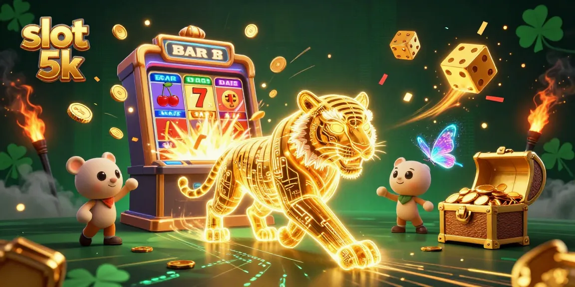 Experience intense gameplay at slot 5k with a vibrant digital casino scene filled with jackpots and prizes.