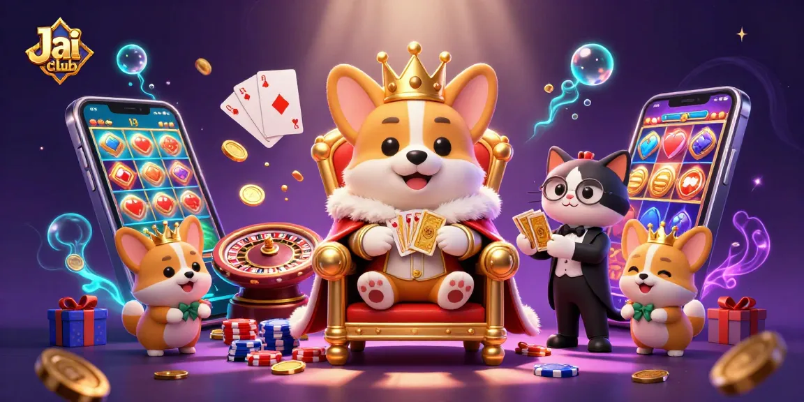 Win big at Jai club with vibrant casino games and thrilling rewards in this animated scene.