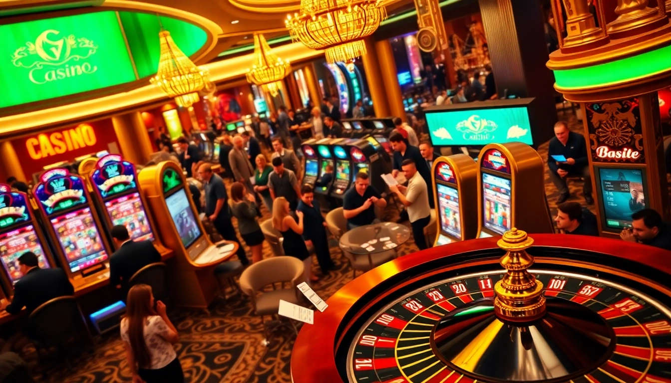 Experience the thrill of gaming at bro138 with vibrant slot machines and a lively casino atmosphere.