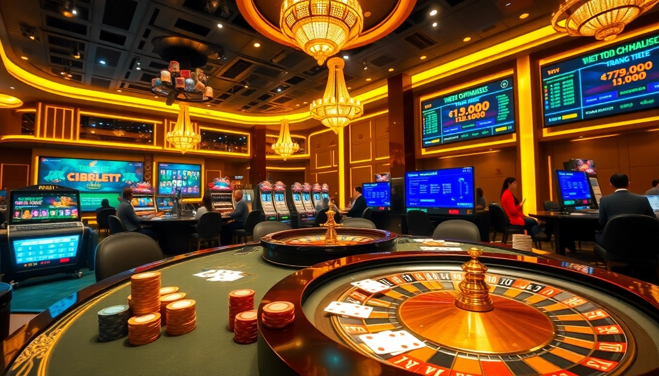 Experience the excitement of Trang chủ LC88 with a luxurious casino atmosphere and vibrant games.