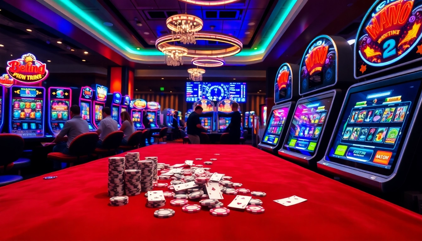 Experience the excitement of slot online apiraja88 with engaging slot machines and vibrant casino elements.