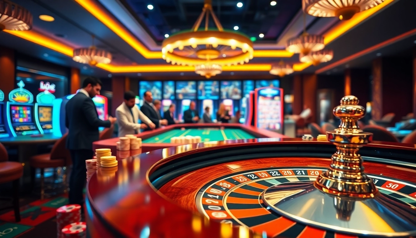 Experience pengeluaran china excitement at a luxurious casino with thrilling roulette and vibrant slot machines.
