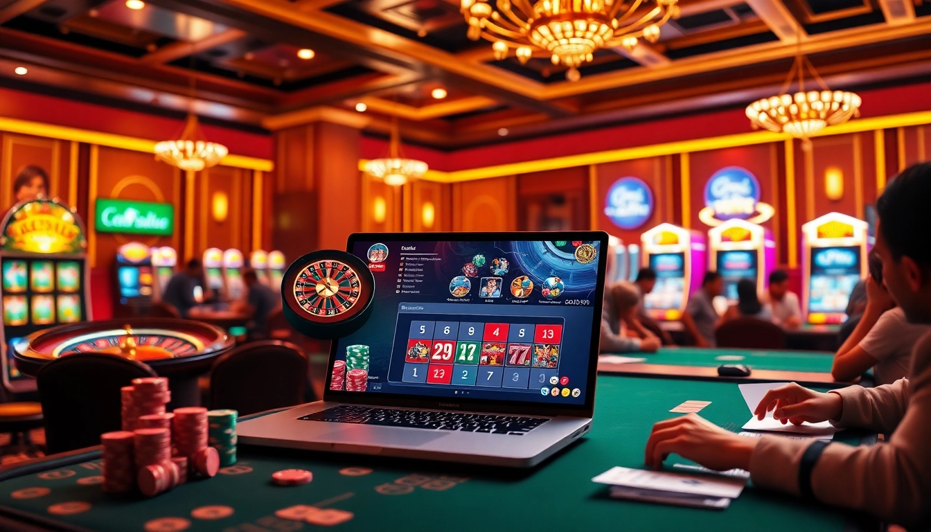 Engage with mu88 đăng nhập on an elegant online casino platform featuring colorful chips and games.