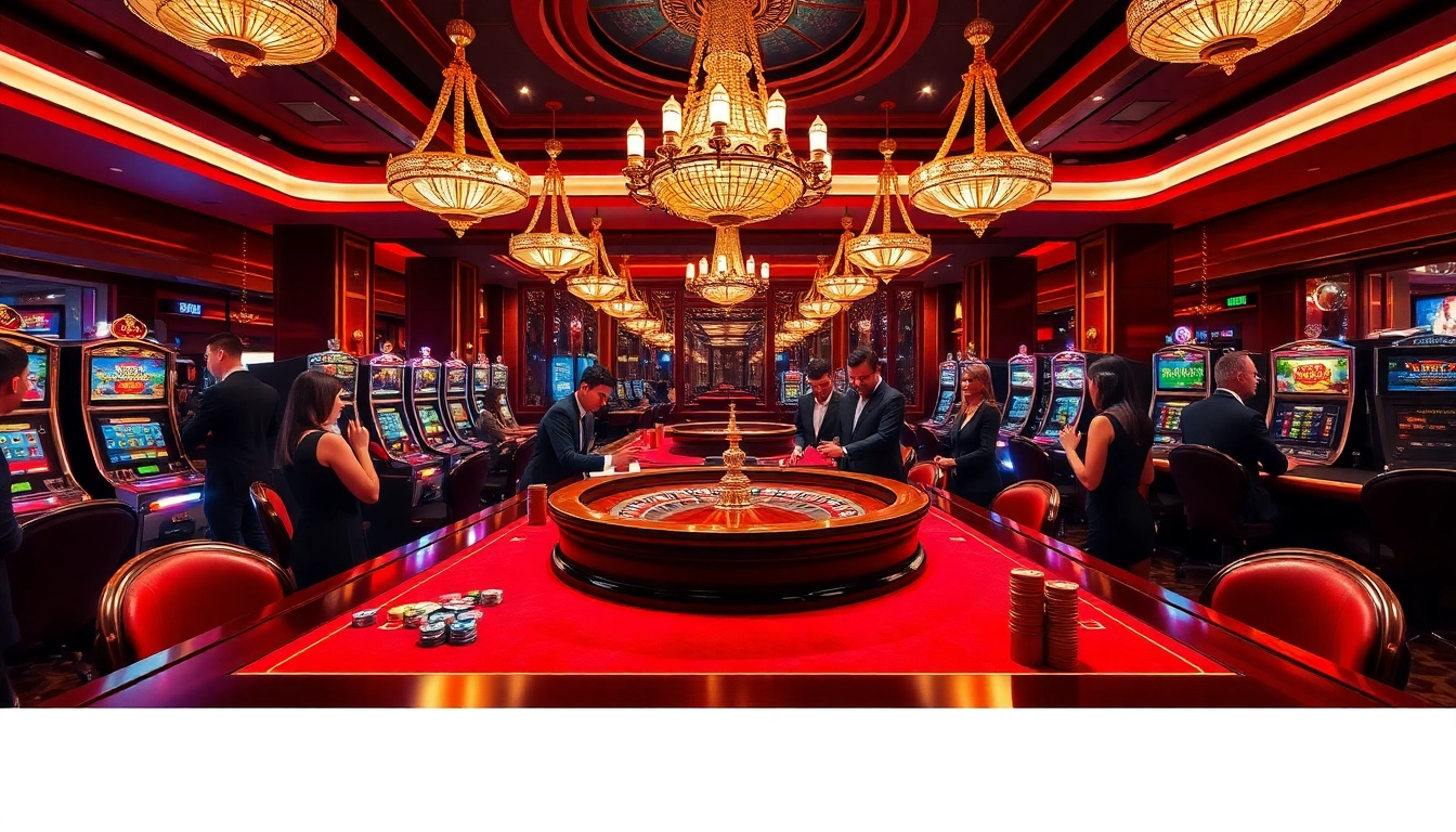 Players engaged in a roulette game at a luxurious casino, highlighting the excitement of https://688v.games/.